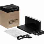 Часы настольные с беспроводным зарядным устройством PITSTOP, черные