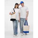 Сумка для покупок на молнии SHOPAHOLIC ZIP, неокрашенная с синим