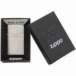 Зажигалка ZIPPO SLIM BRUSHED, матовая серебристая