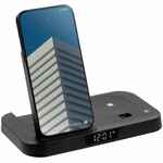 Зарядная станция с часами CLOCK NEST, черная