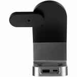 Зарядная станция с часами E-STORE для смартфона, часов и наушников, черная