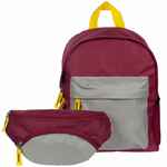 Поясная сумка детская KIDDO, бордовая с серым