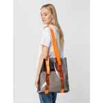 Шопер CLEAR FEST, прозрачный серый с оранжевыми ручками