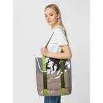 Шопер CLEAR FEST, прозрачный серый с зелеными ручками