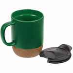 Кружка с пробковой подставкой CORKY WALK, зеленая