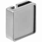 Квадратный шильдик на резинку EPOXI, матовый серебристый