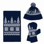 Варежки ELNIK, синие с молочно-белым, размер L/XL