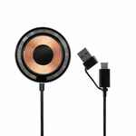 Магнитное зарядное устройство COOPER ROND, 15 Вт, серебристое