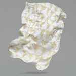 Плед «Танцующий лес», белый с золотистым