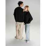 Футболка оверсайз с двойным рукавом KOSMOS, черная, размер XS/S