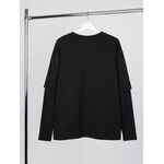 Футболка оверсайз с двойным рукавом KOSMOS, черная, размер XS/S