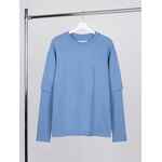 Футболка оверсайз с двойным рукавом KOSMOS, синяя, размер XS/S