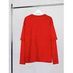 Футболка оверсайз с двойным рукавом KOSMOS, красная, размер XS/S