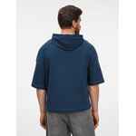 Футболка оверсайз унисекс с капюшоном NEOFIT, темно-синяя, размер XS/S