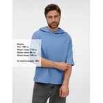 Футболка оверсайз унисекс с капюшоном NEOFIT, синяя, размер XS/S