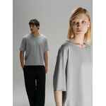 Футболка оверсайз унисекс VOZDUH, светло-серая, размер XS/S