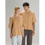 Футболка оверсайз унисекс VOZDUH, бежевая, размер XS/S
