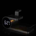 Станция беспроводной зарядки с часами FULLSTACK, черная