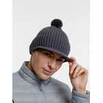 Вязаная шапка с козырьком PEAKY, серая (антрацит)