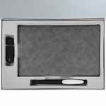 Коробка SILK с ложементом под ежедневник 13X21 см, флешку и ручку, VER. 2, серая