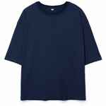 Футболка оверсайз унисекс BASE SPACE, темно-синяя, размер XS/S