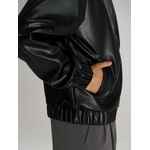 Бомбер из искусственной кожи UNIVER, черный, размер XS/S