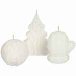 Свеча KNITEAM, клубок, белый