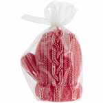 Свеча KNITEAM, варежка, красная