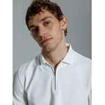 Рубашка поло мужская с длинным рукавом TERRAZZO, белая, размер S/M