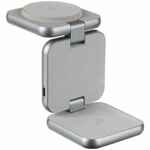 Складная станция беспроводной зарядки TERZA, серебристая