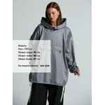 Дождевик-анорак HARD WORK, укороченный, серый, единый размер