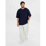 Джемпер с коротким рукавом SILUETTI VOLUMICA, темно-синий, размер XS/S