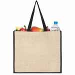 Холщовая сумка для покупок BAGARI с черной отделкой