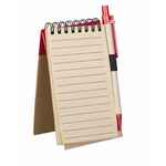 Блокнот на кольцах ECO NOTE с ручкой, красный