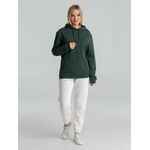 Толстовка с капюшоном унисекс HOODIE, темно-зеленый меланж, размер XS