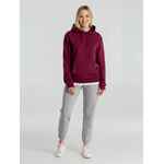 Толстовка с капюшоном унисекс HOODIE, бордовая, размер XS