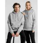 Толстовка с капюшоном унисекс KING, серый меланж, размер XS