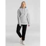 Толстовка с капюшоном унисекс KING, серый меланж, размер XS