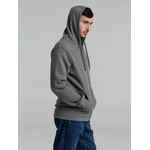 Толстовка на молнии с капюшоном унисекс KING, темно-серый меланж, размер XS