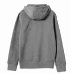 Толстовка на молнии с капюшоном унисекс KING, темно-серый меланж, размер XS