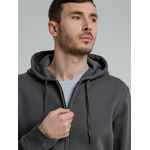 Толстовка на молнии с капюшоном унисекс KING, темно-серая, размер XS