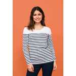 Футболка женская с длинным рукавом MATELOT LSL WOMEN, темно-синяя с белым, размер XL