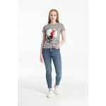 Футболка женская «Ты у меня вот здесь», серый меланж, размер M