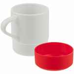 Кружка с силиконовой подставкой PROTEGE, красная