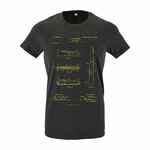 Футболка приталенная OLD PATENTS. KNIFE, черный меланж, размер S