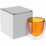 Стакан с двойными стенками GLASS BUBBLE, желтый
