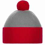 Шапка SNAPPY, светло-серая с красным
