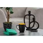 Кружка BRIGHT TULIP, матовая, черная с желтым