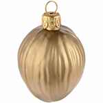Елочная игрушка «Грецкий орех», матовое золото