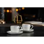 Кофейная пара SELECT, белая с серебристой отводкой